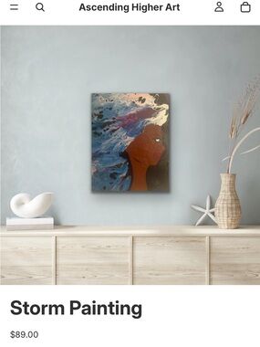 Storm Painting - Blue & Brown Abstract Portrait